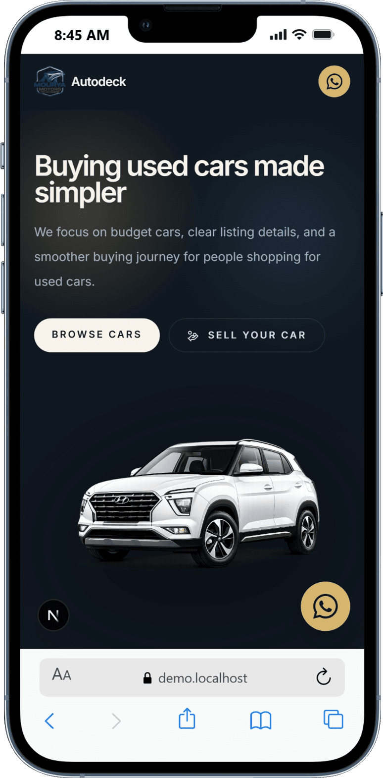 Showroom iPhone mockup